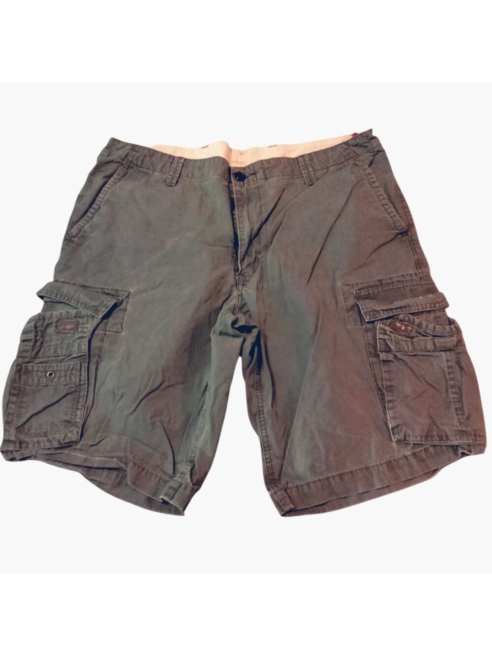 Dockers Mens Cargo Shorts Size 36 Khaki Green Cotton